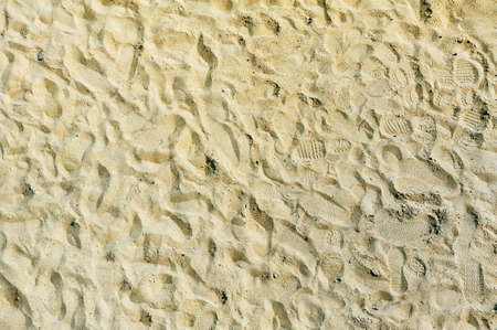  beach sand with footprintsの写真素材