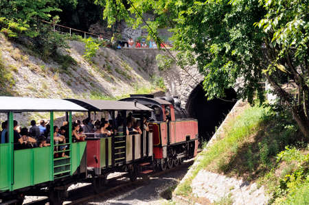 The steam locomotive tourist train from Anduze has started and has its installed in the car to go to...