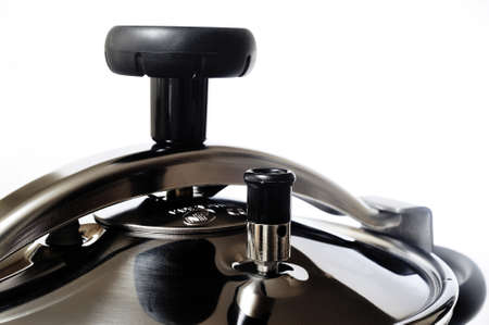 Pressure cooker stainless steel French-made for cooking food in steamの写真素材