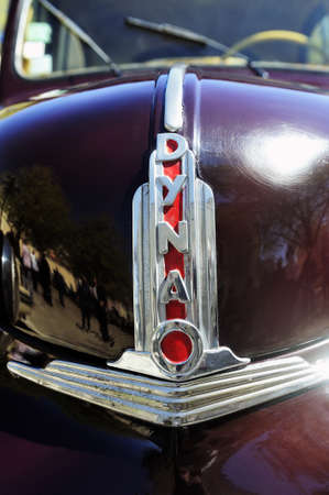 Panhard Dyna from 1953 and manufactured entirely in aluminum photographed vintage car rally Town Hall Square in the town of Alesのeditorial素材