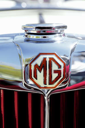 MG sports car in 1953 years photographed the rally of vintage cars Town Hall Square in the town of Alesのeditorial素材