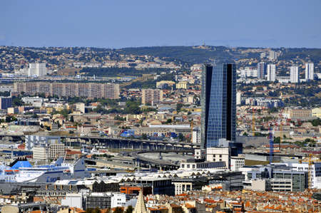 Aerial view of Marseille was taken from the top of Notre Dame de la Gardeのeditorial素材
