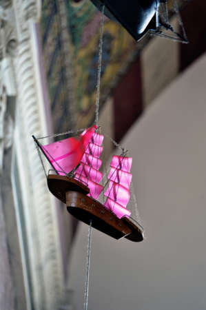 votive offerings or thanksgiving to Our Lady of the Guard of Marseille materialized by a marble plaque for a wish come trueの写真素材