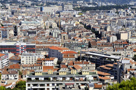 Aerial view of Marseille was taken from the top of Notre Dame de la Gardeの写真素材