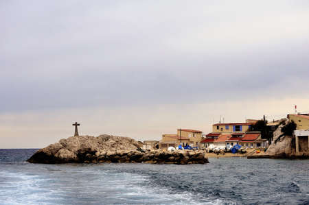 Coastal landscape between Cassis and Marseille in the national park of the creeksの写真素材