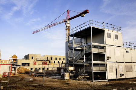 construction site of new buildings in the Paris region