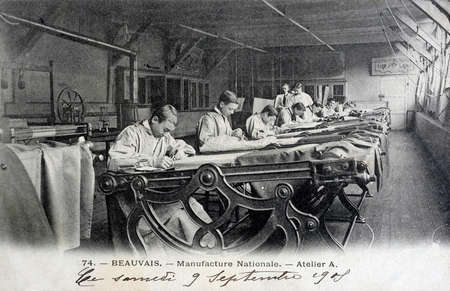 old postcard, Beauvais, national manufacturing