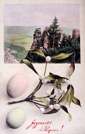 Old postcard to wish happy easter