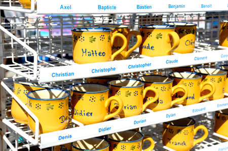 cups personalized breakfast with the first sold in a gift shopのeditorial素材