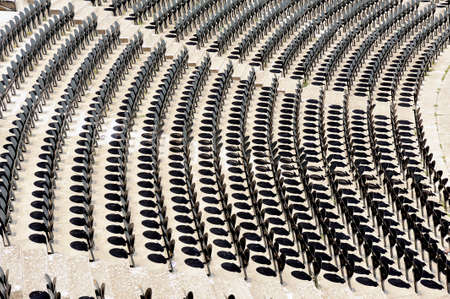 Tiered seats for shows in the heart of the fortified city of Carcassonne