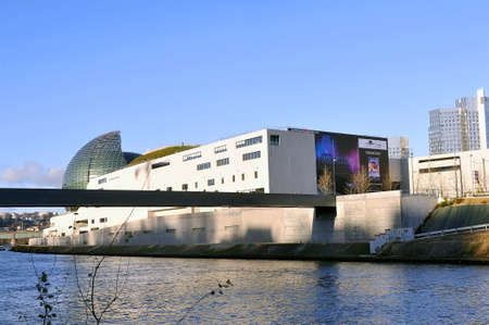 The Seine Musical is a set of buildings devoted to music and forming a vesselのeditorial素材
