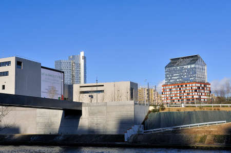 The Seine Musical is a set of buildings devoted to music and forming a vesselのeditorial素材
