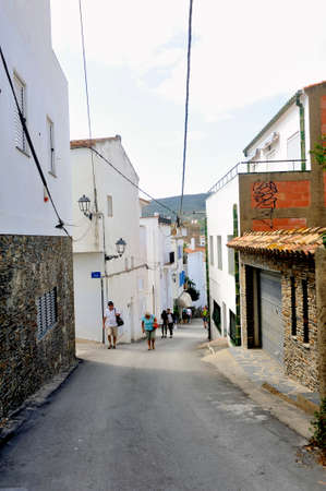 A small street of the village of Cadaques in the region of Catalonia in Spainのeditorial素材