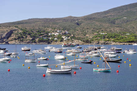 Panorama of the village of Cadaques in the Spanish region of Catalonia bordered by the Mediterranean Seaのeditorial素材