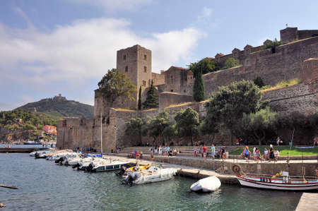 Collioure and its Royal castle by the sea giving a fortified air to the city