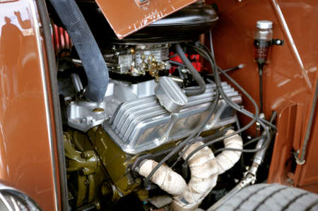 hotrod Ford 1936 with a V8 engine on a parking lot of the city of Ales in the Gard department