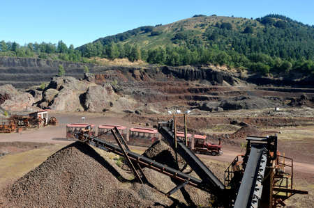Interior of the crater of Auvergne volcano Lemptegy open to tourism with guided tour