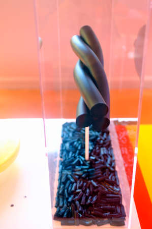 huge licorice candy at the Haribo museum in Uzes in the French department of Gard