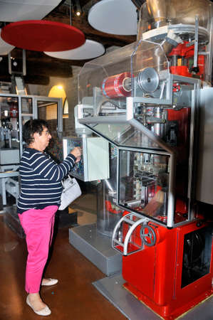 The candy machine room at the Haribo museum in Uzes in the French department of Gard