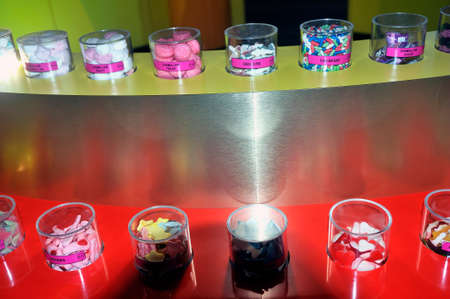 The different kinds of candies of the brand at the Haribo museum in Uzes in the French department of Gardのeditorial素材