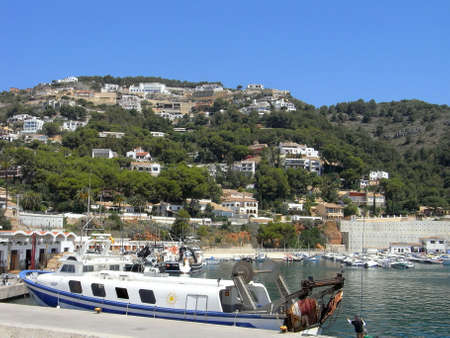 Villas overlooking the fisherman's village, Costa Blanca,Spainのeditorial素材