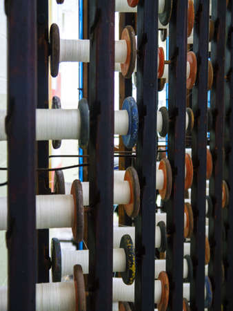 Spool spinning machine in a Lancashire cotton Millのeditorial素材