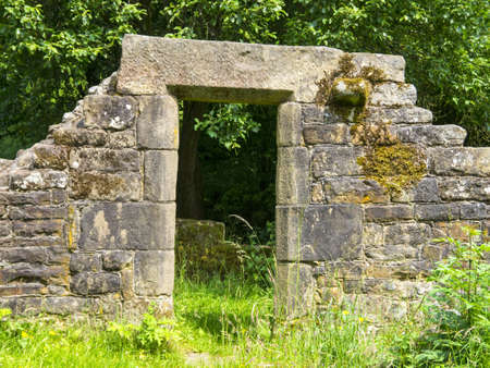 The sixteenth century ruins of Wycoller Hallのeditorial素材