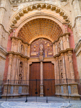 The Portal Mayor or Great Door of Palma Cathedral in Majorca Spainのeditorial素材