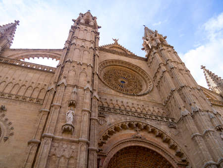 The Portal Mayor or Great Door of Palma Cathedral in Majorca Spainのeditorial素材