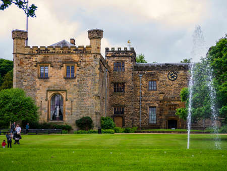 Towneley Hall Burnley and fountainのeditorial素材
