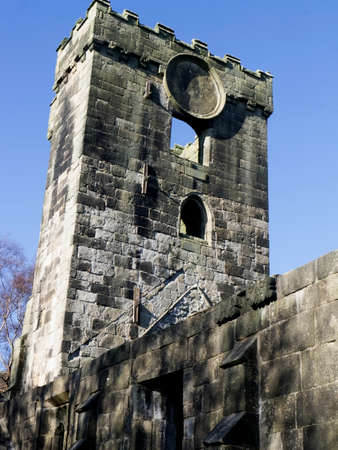 The original St. Thomas a Becket Church in the village of Heptonstall, Yorkshire.のeditorial素材