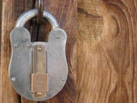 Old Metal Lock on Barn Door