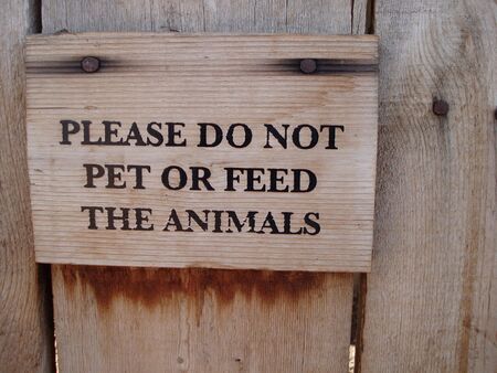 Do Not Feed Signの写真素材