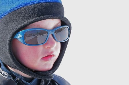 Cute Boy with Sunglassesの写真素材