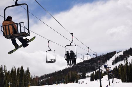 Skiers at Colorado Ski Resortの写真素材