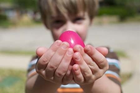 Spring - Little Boy Holding Easter Egg