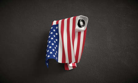 National surveillance. Security camera with the flag of the United States.の写真素材