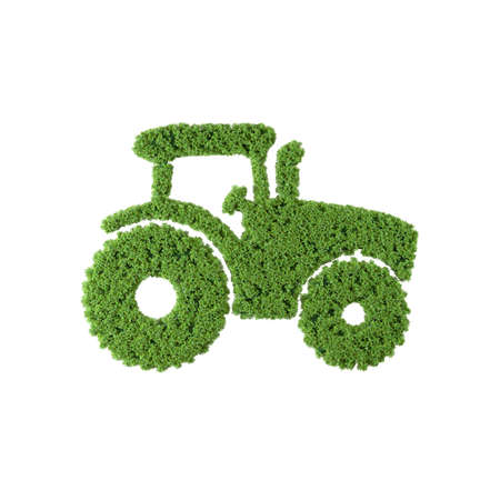 Tractor grass icon on white background.