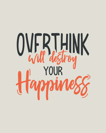 A Colorful Typography Quote About Overthink In Grey Background. Biblical Quote Motivation.のイラスト素材