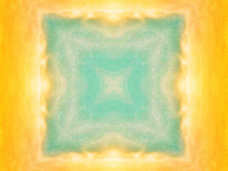 Colorful yellow and blue light kaleidoscope background abstract flower and symmetric pattern