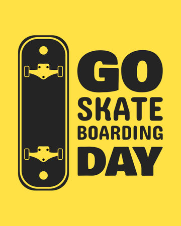 Skateboarding vector illustration design. Vintage sport typography. Skate board quote for t-shirt print. Go Skateboarding Day.のイラスト素材