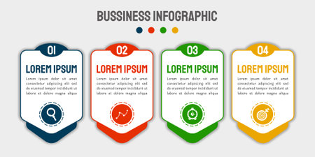 Infographic design with 4 options or steps. Thin line vector. Infographics business concept. Can be used for flow charts, presentations, web sites, banners, printed materialsのイラスト素材