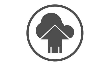 upload cloud web icon minimalistのイラスト素材