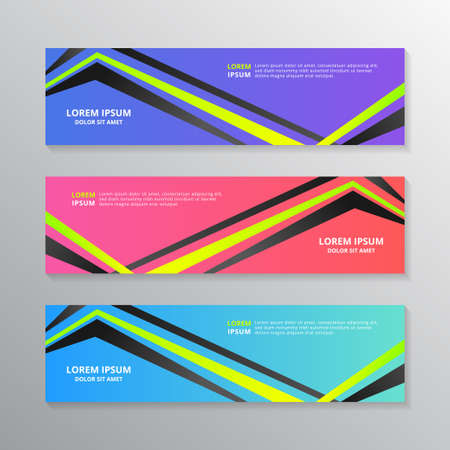Business Banner Template, Web Header, Footer, Background Modern Design, in gradient color style, advertising vector templateのイラスト素材