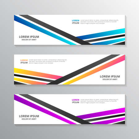 Business Banner Template, Layout Background Design, Corporate Geometric web header or footer in gradient color Vectorのイラスト素材