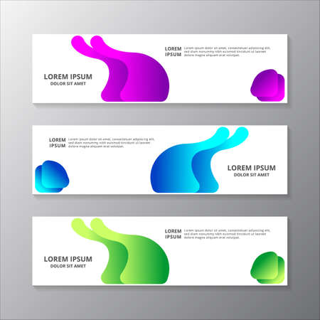 Abstract Liquid Banner Template, gradient color, modern layout web header, footer, advertising vectorのイラスト素材