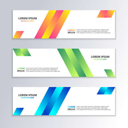 Business Banner Template, Gradient Color, Modern Layout, web header, footer, advertising vector designのイラスト素材