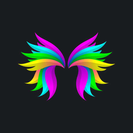 Colorful Bird Logo Concept Gradient style, elegant modern design, for company corporate vector templateのイラスト素材
