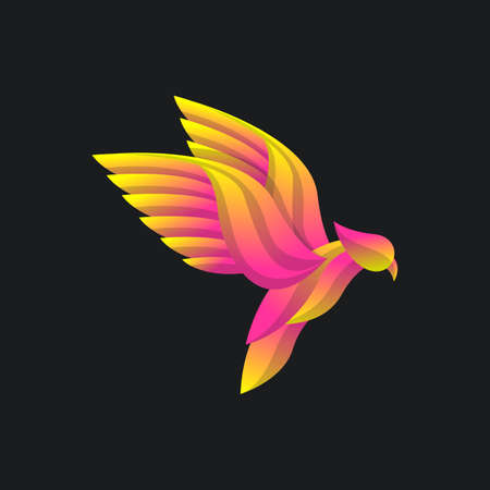 Bird Logo Concept with Colorful Gradient style, elegant modern design, for company corporate vector templateのイラスト素材
