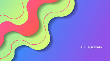 Dynamic Fluid Gradient Background Liquid Shape Composition, for business corporate, brochure, flyer, wallpaper, banner, presentation vector templateのイラスト素材